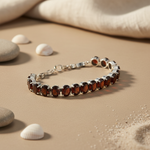 将图像加载到图库查看器中， 925 Silver Garnet Bracelet | Women's Beaded Bracelet Gift
