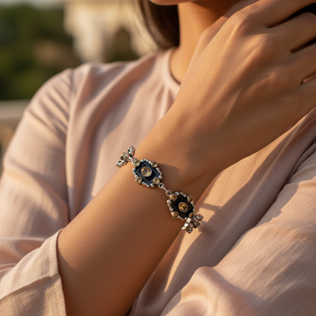 925纯银宝石手链（女士款）| 银饰礼品