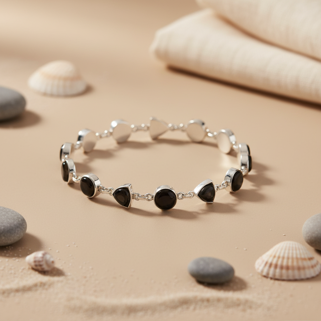 925 Silver Black Onyx Bracelet for Women | Statement Jewelry