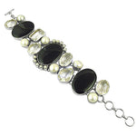 Load image into Gallery viewer, 925 Silver Gemstone Bracelet | Onyx &amp; Citrine | For Women
