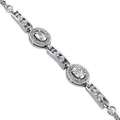 Silver Bracelet with CZ Stones | Women's Jewelry | Daily Wear