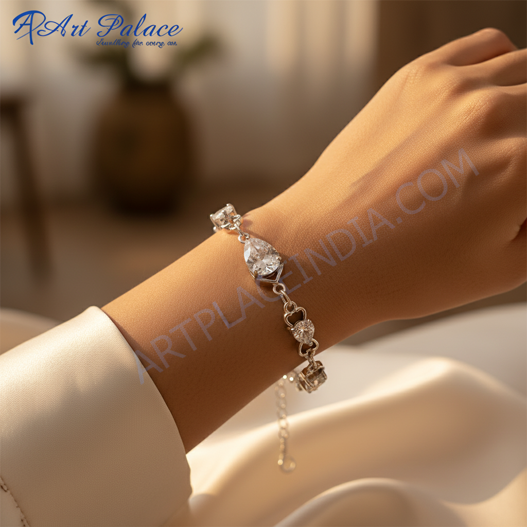 Pulsera de plata 925 con circonitas cúbicas | regalo de joyería para mujer