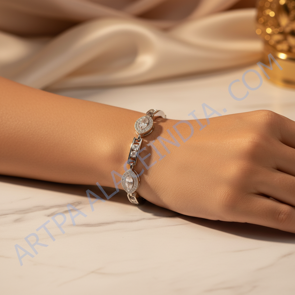 Pulsera de plata con circonitas cúbicas para mujer | joyería de regalo