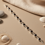 将图像加载到图库查看器中， 925 Silver Black Stone Bracelet for Women | Fashion Jewelry
