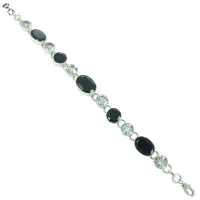 925 Silver Black Onyx & CZ Bracelet for Women | Gift Jewelry