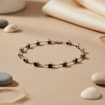 将图像加载到图库查看器中， 925 Silver Black Square Gemstone Bracelet for Women | Gift
