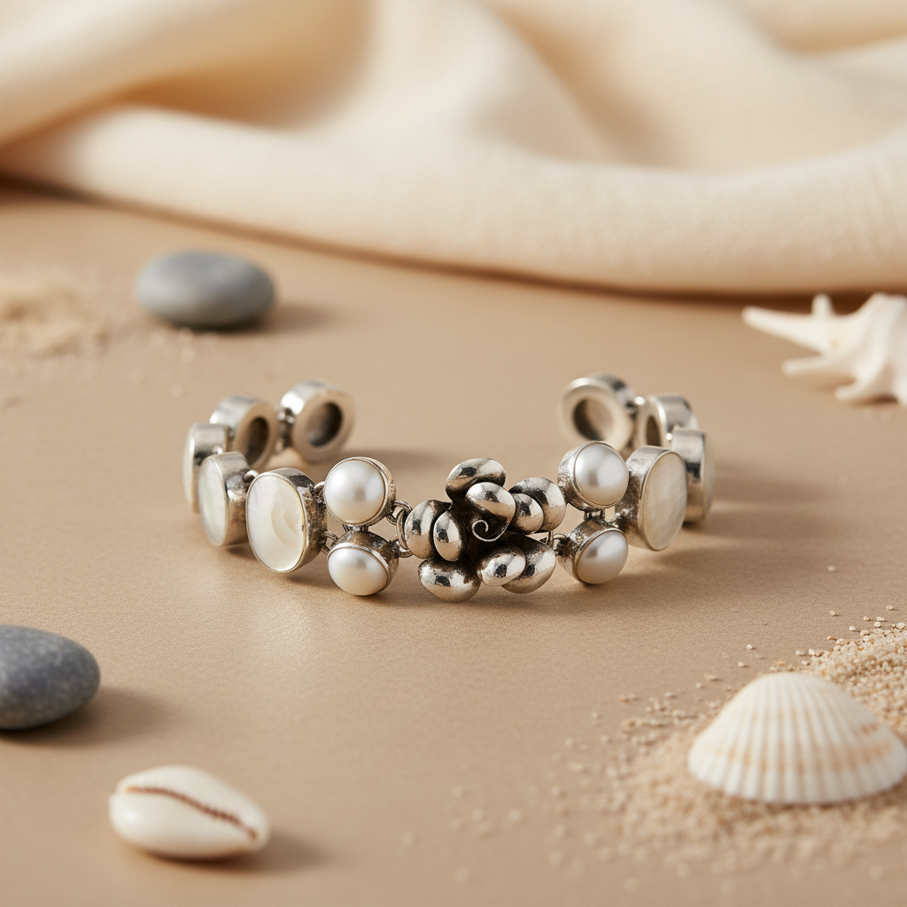 925 Sterling Silver Mother of Pearl Bracelet | Women's Jewelry Gift