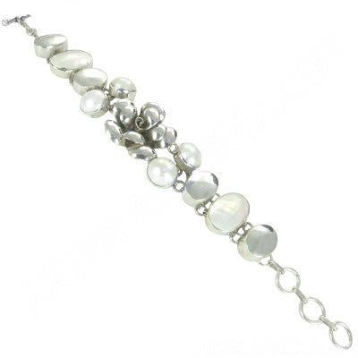925 Sterling Silver Mother of Pearl Bracelet | Women's Jewelry Gift