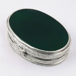 Load image into Gallery viewer, 925 Silver Pill Box with Green Onyx Stone | Gift for Her
