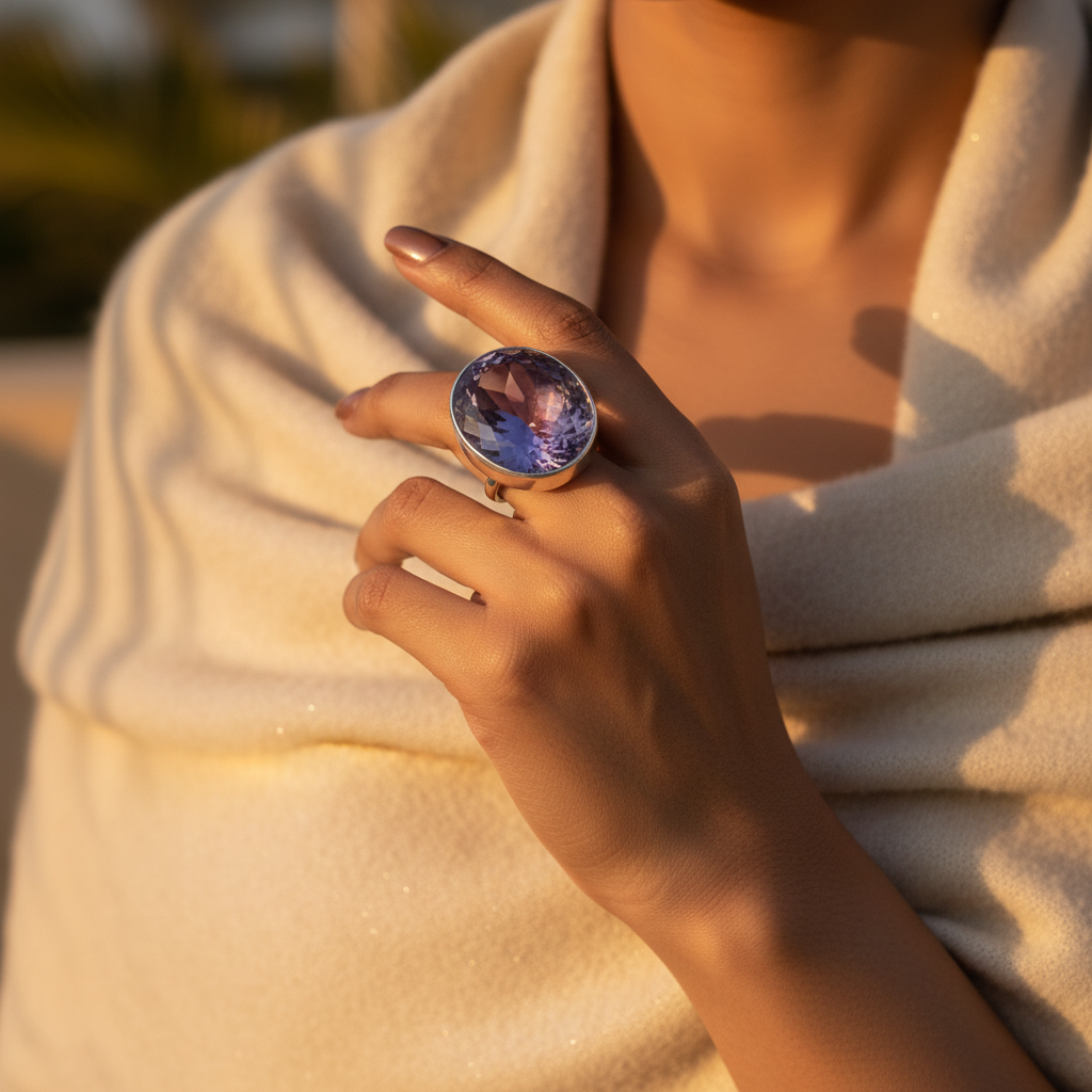 Anillo de amatista de plata para mujer | joyería con piedras preciosas
