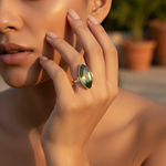 将图像加载到图库查看器中， 925 Silver Green Gemstone Pendant | Marquise Cut | Women's Jewelry
