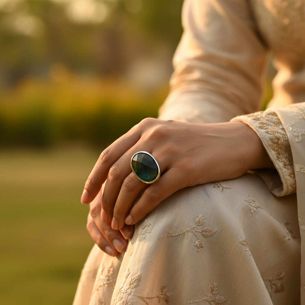Silver Labradorite Cufflinks for Men | Formal Wear Jewelry