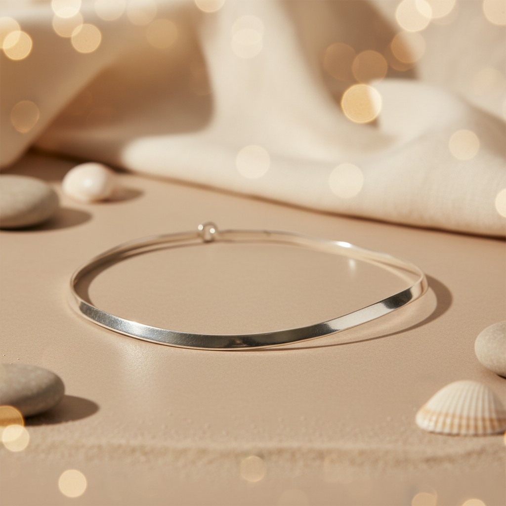 Silver Collar Necklace for Women | Minimalist Jewelry Gift