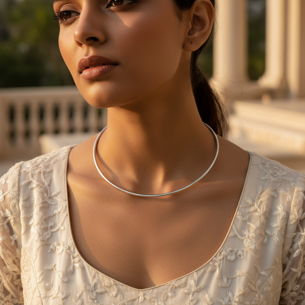 Silver Choker Necklace | 925 Sterling Silver | Minimalist Jewelry
