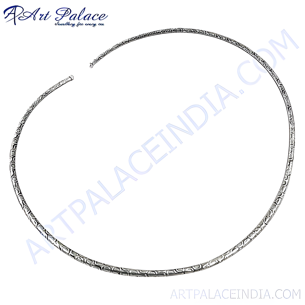 925 sterling silver choker necklace with a patterned design, perfect for women