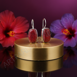 Load image into Gallery viewer, Silver Red Stone Drop Earrings | Women&#39;s Jewelry Gift
