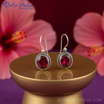 Load image into Gallery viewer, 925 Silver Ruby Earrings | Women's Gemstone Dangle Earrings
