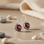 Load image into Gallery viewer, 925 Silver Ruby Earrings | Women's Gemstone Dangle Earrings
