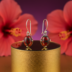 Load image into Gallery viewer, Red Jasper Stone Earrings in Silver for Women | Daily Wear
