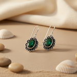 Load image into Gallery viewer, Emerald Earrings in 925 Sterling Silver | Women's Jewelry Gift
