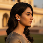 Load image into Gallery viewer, Silver Red Stone Drop Earrings for Women | Daily Wear Jewelry
