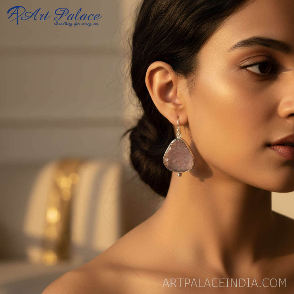 Pendientes de plata con piedra drusa para mujer | Joyas con estilo