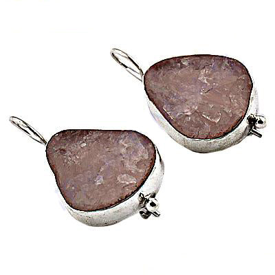 Silver Druzy Stone Earrings for Women | Statement Jewelry