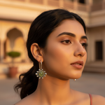 Load image into Gallery viewer, Pendientes de plata 925 con piedras preciosas verdes para mujer | Pendientes colgantes
