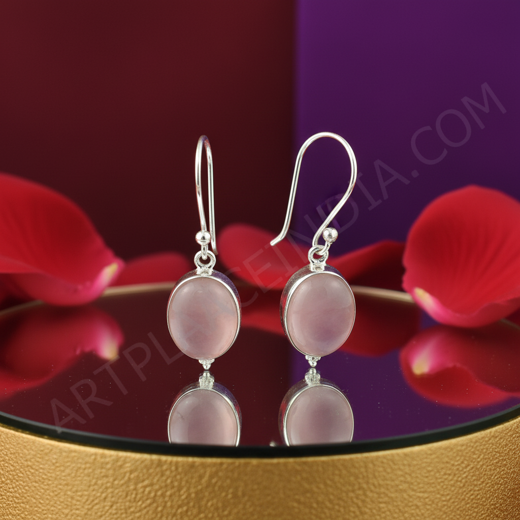 925 Silver Oval Stone Drop Earrings for Women | Gift
