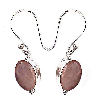 925 silver oval stone drop earrings for women | gift
