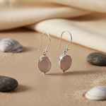 将图像加载到图库查看器中， 925 Silver Oval Stone Drop Earrings for Women | Gift

