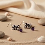 Load image into Gallery viewer, 925 Silver Amethyst Drop Earrings | Gemstone Jewelry for Women
