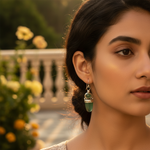 Load image into Gallery viewer, 925 Silver Green Stone Drop Earrings | Women's Jewelry Gift
