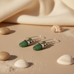将图像加载到图库查看器中， 925 Silver Green Stone Drop Earrings | Women's Jewelry Gift
