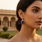 将图像加载到图库查看器中， 925纯银蓝色宝石水滴耳环，女士款 | 礼物
