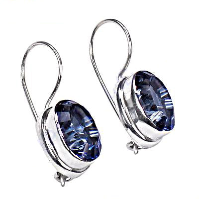 925 silver blue gemstone drop earrings for women | gift