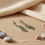 将图像加载到图库查看器中， 925 Silver Marcasite Leaf Earrings for Women | Dangle Jewelry
