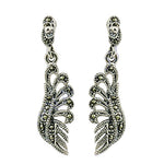 Load image into Gallery viewer, 925 Silver Marcasite Leaf Earrings for Women | Dangle Jewelry
