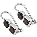 Load image into Gallery viewer, 925 Silver Garnet Drop Earrings for Women | Gemstone Jewelry
