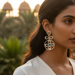 Load image into Gallery viewer, 925 Silver Blue Topaz Earrings | Floral Design | Women's Jewelry
