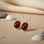 Load image into Gallery viewer, 925 Silver Carnelian Drop Earrings for Women | Daily Wear Gift
