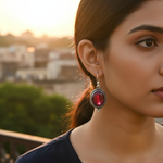 Load image into Gallery viewer, Ruby Earrings in 925 Silver | Gemstone Jewelry for Women
