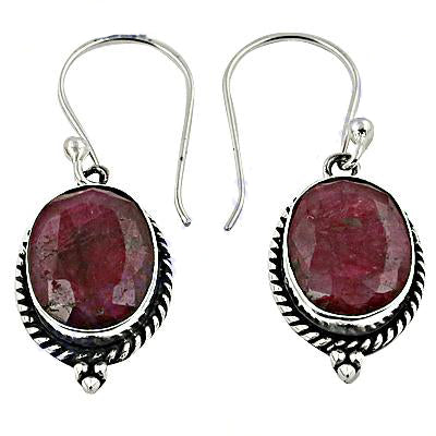 Ruby earrings in 925 silver | gemstone jewelry for women