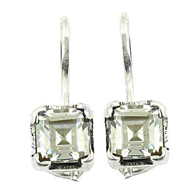 925 silver square cut earrings | women's daily wear jewelry