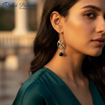 将图像加载到图库查看器中， 925纯银黑玛瑙耳环（女士款）| 凯尔特结
