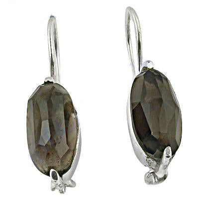 925 Silver Smoky Quartz Drop Earrings for Women | Gift