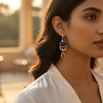 Load image into Gallery viewer, 925 Silver Peridot &amp; Lapis Earrings for Women | Dangle Earrings
