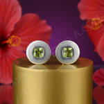 Load image into Gallery viewer, 925 Silver Peridot Earrings | Square Stone Earrings For Women
