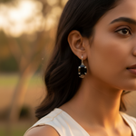 Load image into Gallery viewer, 925 Silver Black Sapphire Earrings | Women's Dangle Jewelry
