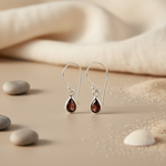 将图像加载到图库查看器中， 925 Silver Garnet Teardrop Earrings for Women | Gift Jewelry
